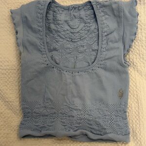 FP Movement by Free People Blue Crop Top